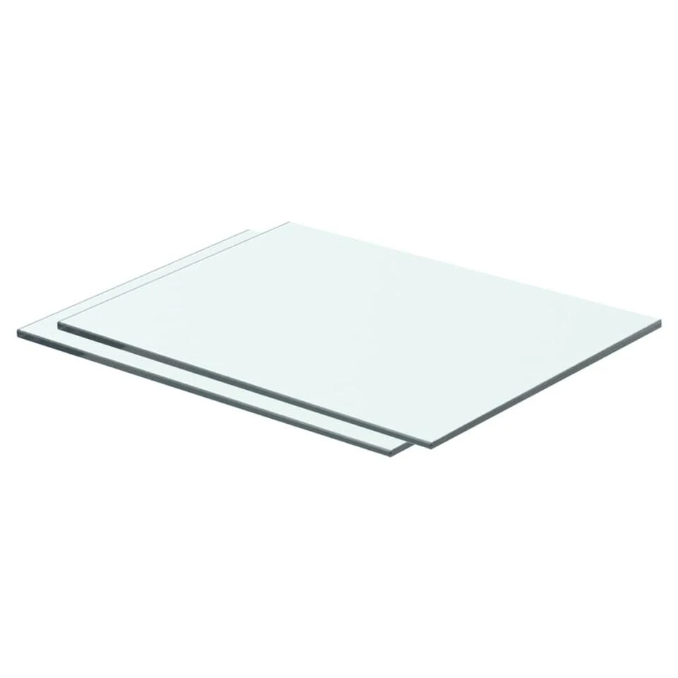 VidaXL Schappen 2 St 40x25 Cm Glas Transparant 1 VidaXL Schappen 2 St 40x25 Cm Glas Transparant