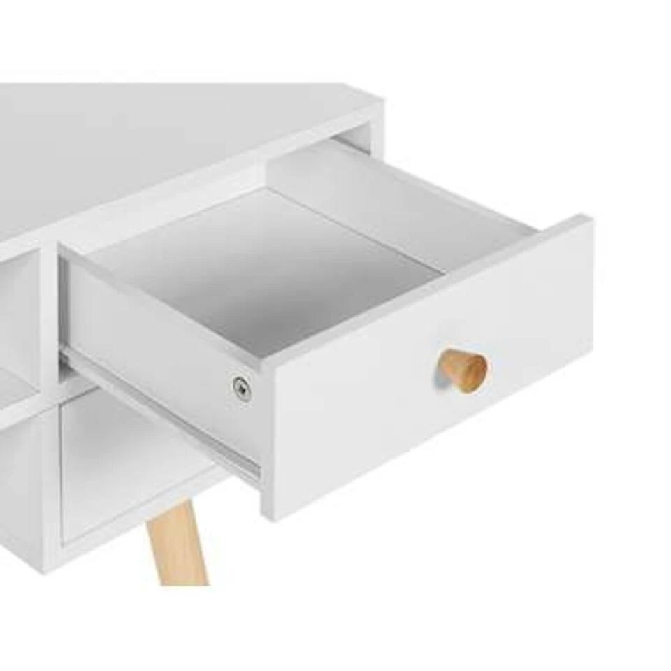 Beliani Bureau LEVIN - Wit Mdf 3 Beliani Bureau LEVIN - Wit Mdf - Afbeelding 3