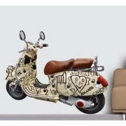Muursticker - Italiaanse Scooter - 70 X 50 Cm - Multi
