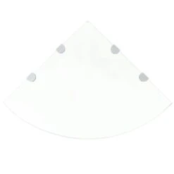 VidaXL Hoekschappen 2 St Met Chromen Dragers 45x45 Cm Glas Transparant
