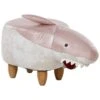 Beliani Dierenhocker SHARK - Roze Polyester
