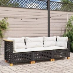 VidaXL - Tuinbank - Zwart - Poly Rattan - 3 Stuks -Leenbakker Winkel 19b38ee4bdaa4f10ad74d069230b9191
