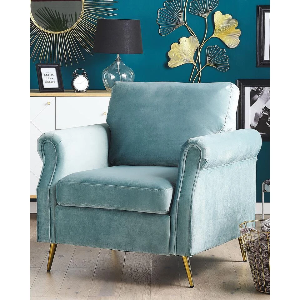 VIETAS - Fauteuil - Groen - Fluweel 2 VIETAS - Fauteuil - Groen - Fluweel - Afbeelding 2