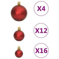 VidaXL - Kerstballenset - Rood - Polystyreen - 111 Stuks -Leenbakker Winkel 1c209be0eb5e4a68847f6dafb290f254