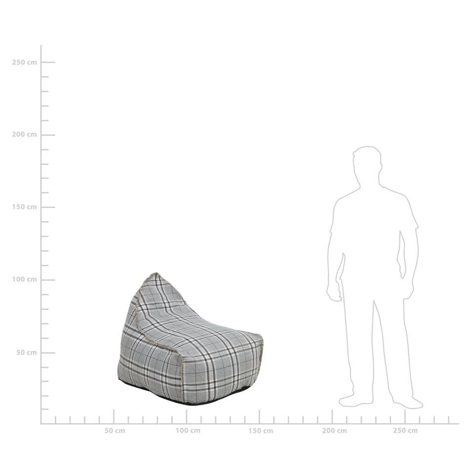 Beliani Zitzak DROP LINEN - Grijs Polyester 12 Beliani Zitzak DROP LINEN - Grijs Polyester - Afbeelding 12