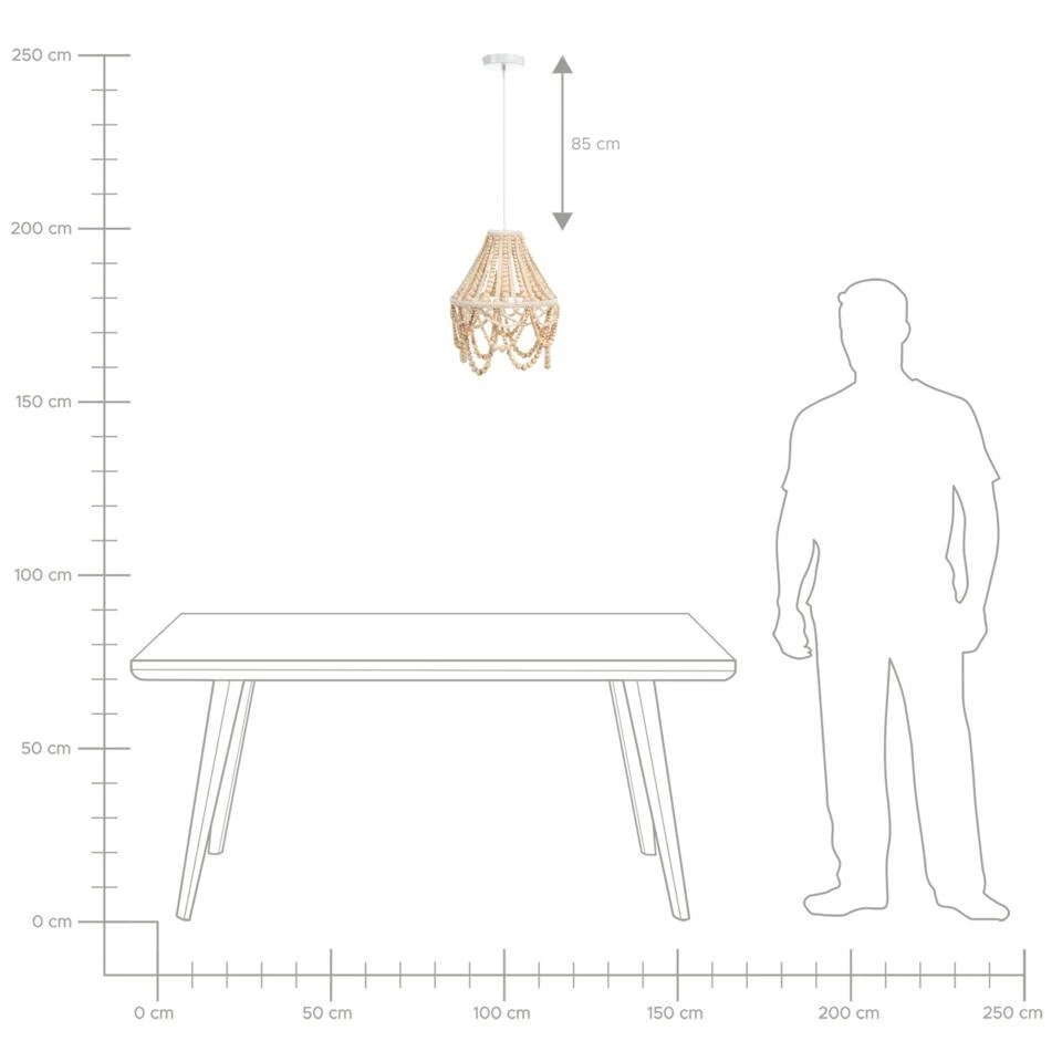 MENIK - Kroonluchter - Lichtbruin - Rubberhout 10 MENIK - Kroonluchter - Lichtbruin - Rubberhout - Afbeelding 10
