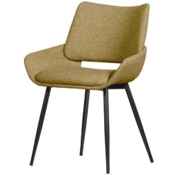 WOOOD Parade Eetkamerstoelen - Melange Stof - Mosterd - Set Van 2 -Leenbakker Winkel 1f4502f0fa2944d6a4105637f9fcb11f