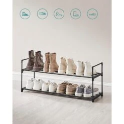 Schoenenrek - Stapelbaar - 2 Niveaus - 92x33x30 Cm - Zwart -Leenbakker Winkel 2076e05b4547471e9308d6c10ec9106e