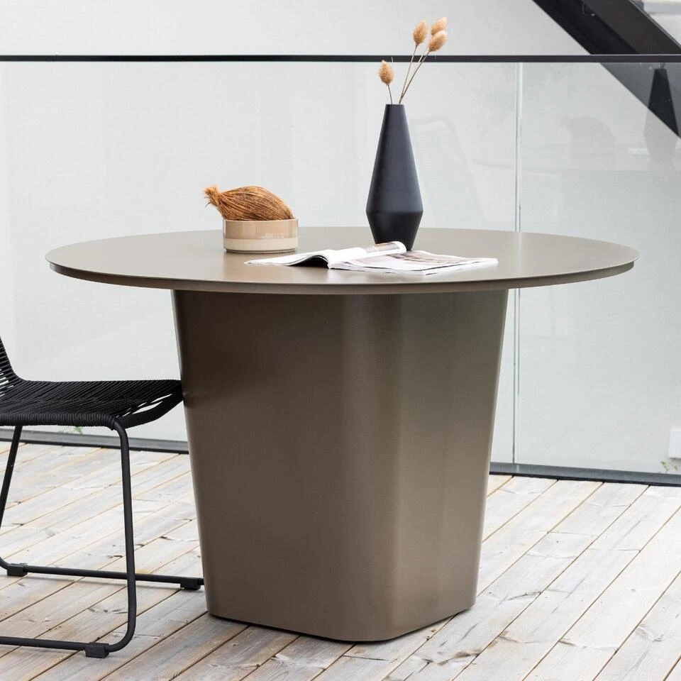 Fjôrd Tuintafel Bruin Metaal - Ø120x75cm - Santa 2 Fjôrd Tuintafel Bruin Metaal - Ø120x75cm - Santa - Afbeelding 2