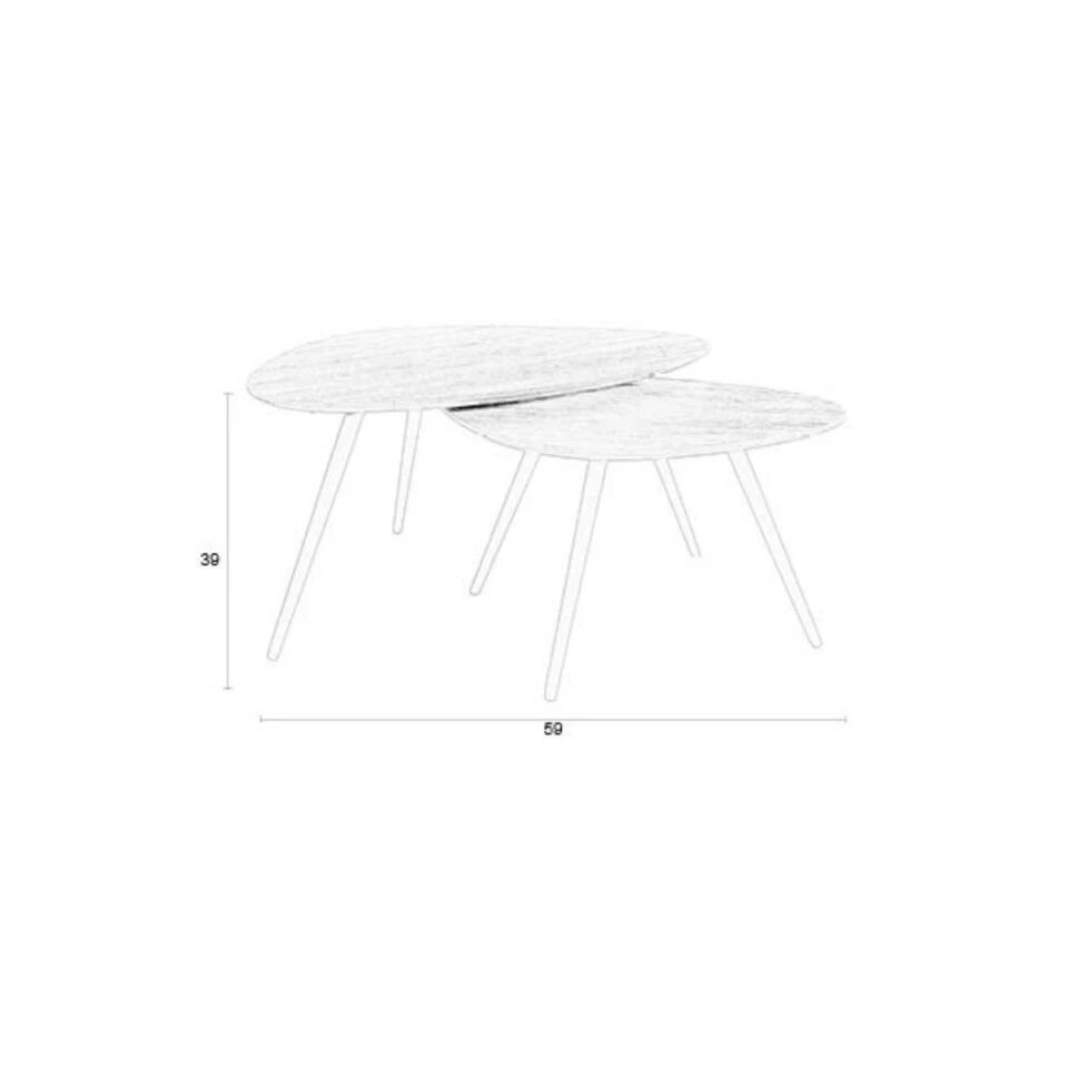 Puur - Dion Bijzettafelset (Set Van 2) 6 Puur - Dion Bijzettafelset (Set Van 2) - Afbeelding 6