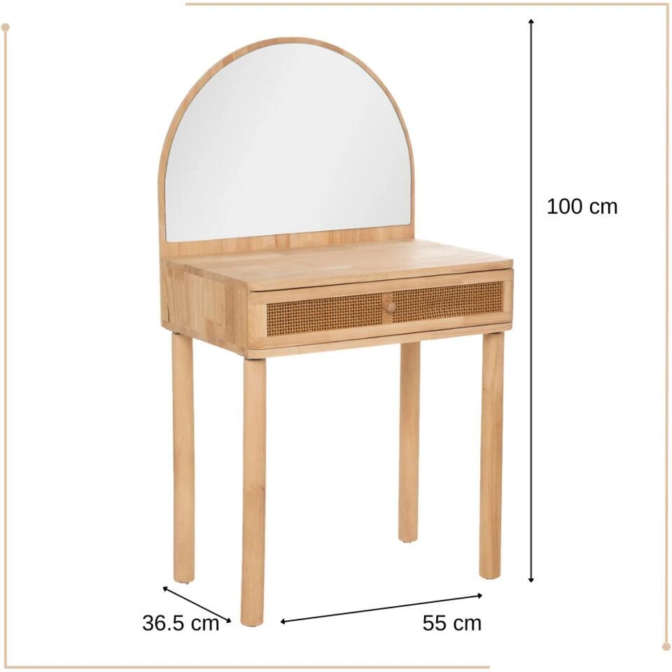 MISOU Make Up Tafel - Bruin 5 MISOU Make Up Tafel - Bruin - Afbeelding 5