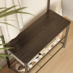 ACAZA® Staande Kapstok Met 9 Haken En Schoenenrek - Garderoberek - Zwart -Leenbakker Winkel 22d7e2ce02b94acd8ade177a70c5580a