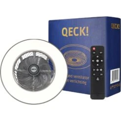 QECK Plafonventilator - Plafondventilator Afstandsbediening - Wit - Plafondlamp -Leenbakker Winkel 23149e0e770c417e855356e56cc6e01e