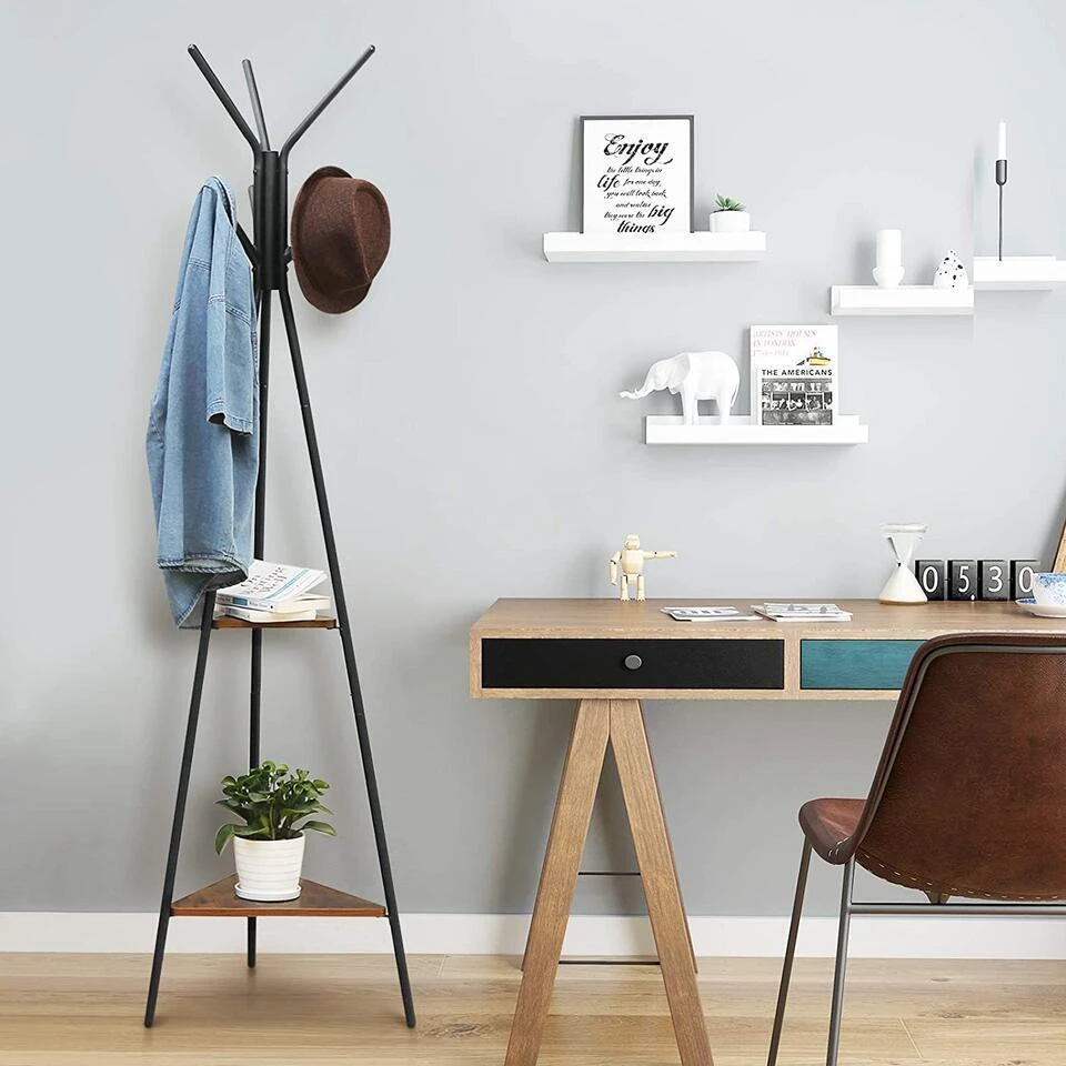 Songmics Kapstok Nadim Industrieel - Zwart/rustiek Bruin 2 Songmics Kapstok Nadim Industrieel - Zwart/rustiek Bruin - Afbeelding 2