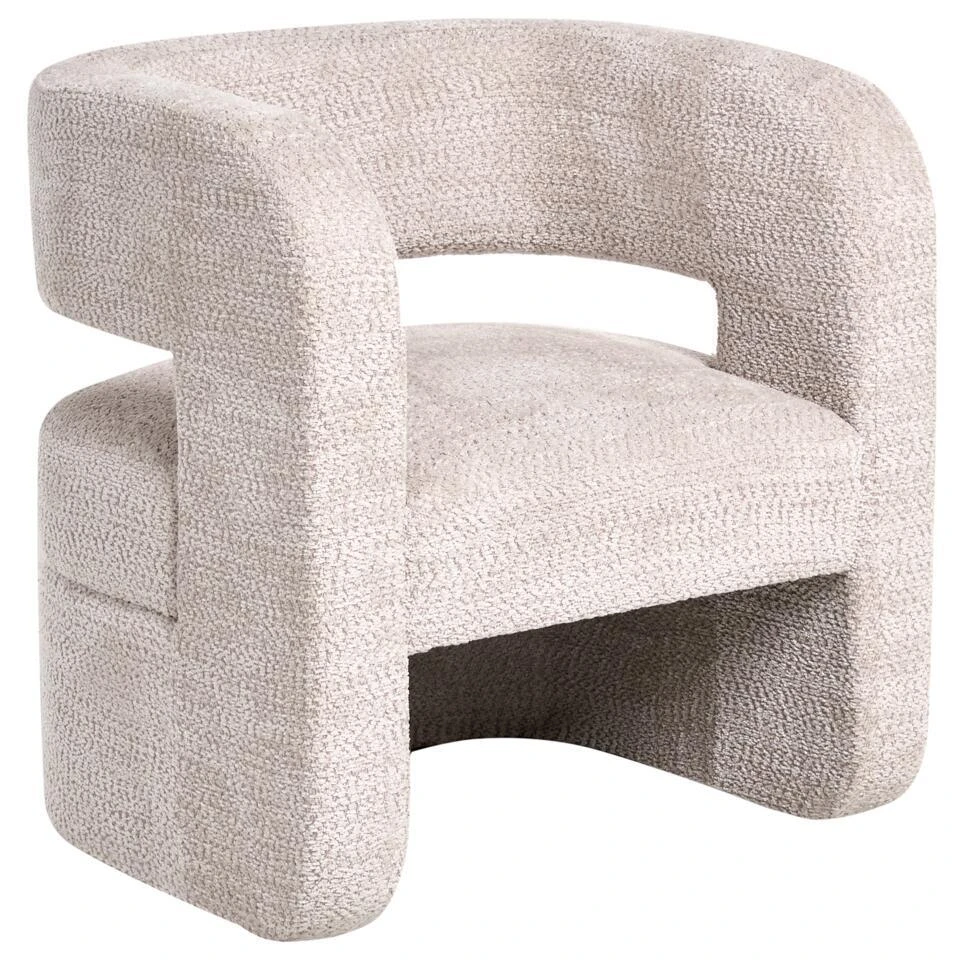 VIDSEL - Fauteuil - Beige - Chenille 3 VIDSEL - Fauteuil - Beige - Chenille - Afbeelding 3
