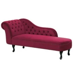 NIMES - Chaise Longue - Rood - Linkerzijde - Fluweel -Leenbakker Winkel 250902e12eca4cdd802bb41b38145959