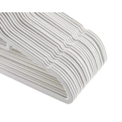 Set Van 50 Kledinghangers Met Fluweel - Ivoor Wit -Leenbakker Winkel 25116f02827a4f7d996cfcd61d850234