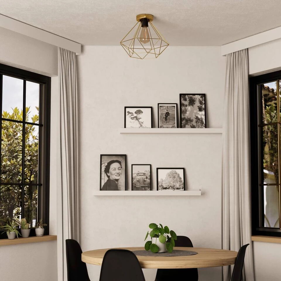 EGLO Tarbes Plafondlamp - E27 - Ø 32,5 Cm - Goud 6 EGLO Tarbes Plafondlamp - E27 - Ø 32,5 Cm - Goud - Afbeelding 6