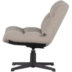 WOOOD Vinny Draaifauteuil - Bouclé - Zand - 80x75x75 -Leenbakker Winkel 26d635d40fab4b2f8a9c0371defd65af