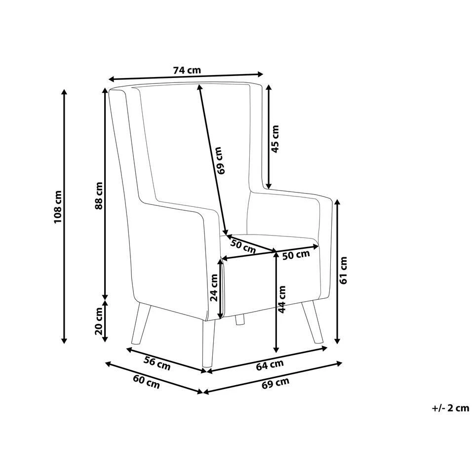 Beliani Oorfauteuil ONEIDA - Groen Fluweel 3 Beliani Oorfauteuil ONEIDA - Groen Fluweel - Afbeelding 3
