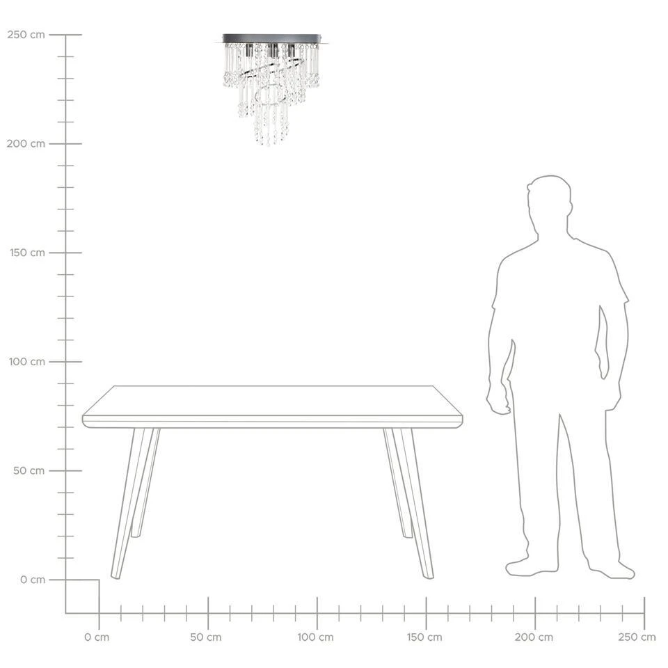 ESMELLE - Kroonluchter - Zilver - ⌀ 45 Cm - Kristal 8 ESMELLE - Kroonluchter - Zilver - ⌀ 45 Cm - Kristal - Afbeelding 8