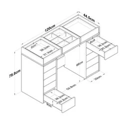 Arabic House Kaptafel Wit/Glas - 120x44,5x79,8cm - Beyas -Leenbakker Winkel 28e82ef1d4e046c19c17699a51d088c1