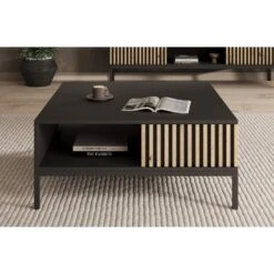 Meubella - Salontafel Marbella - Zwart - 80 Cm -Leenbakker Winkel 2903d855b0cb4e5fa182bebd4b57aaad
