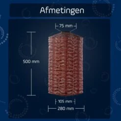 LUMIZ Solar Lampion Folia Cylinder - 28 Cm - Koper -Leenbakker Winkel 2939f0ba0b4d4a2a8591f246d6be6e74