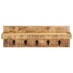 VidaXL Wandkapstok 60x15x20 Cm Massief Ruw Mangohout -Leenbakker Winkel 29763532dff649f98d781bdc3d0b0d55