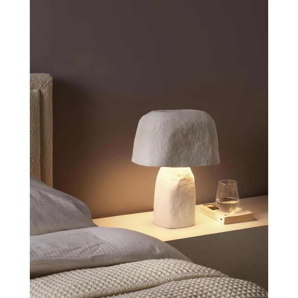 CARRASCO - Tafellamp - Wit - Papier-maché 2 CARRASCO - Tafellamp - Wit - Papier-maché - Afbeelding 2