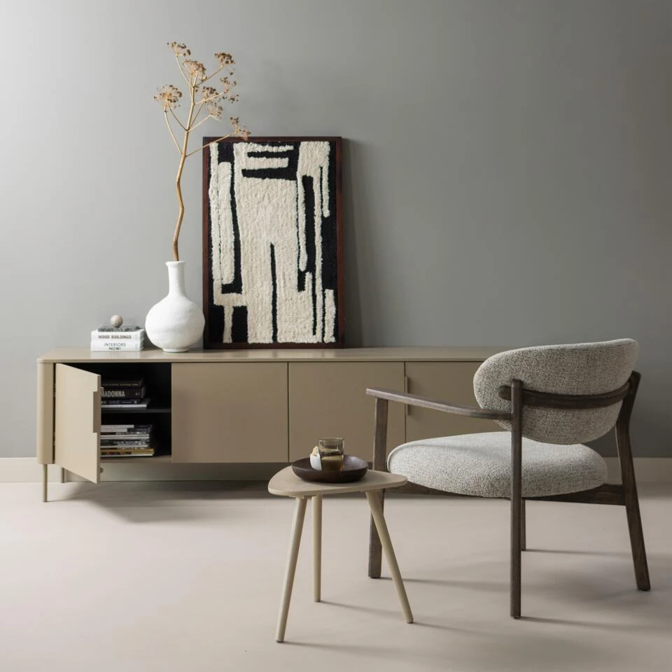 WOOOD Anka Wanddeco - Katoen/Hout - Zwart/Wit - 90x60x10 4 WOOOD Anka Wanddeco - Katoen/Hout - Zwart/Wit - 90x60x10 - Afbeelding 4