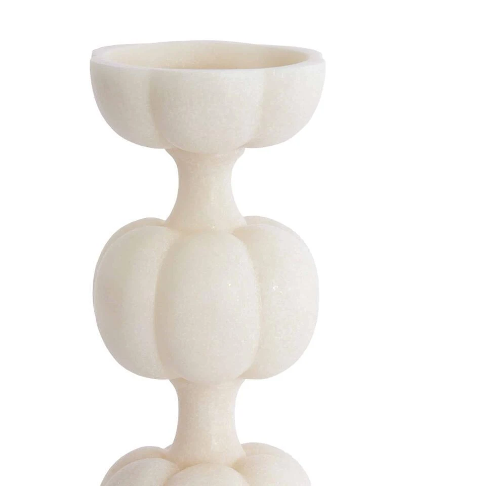 Kandelaar Astoria - Wit - Ø13x36,5cm 2 Kandelaar Astoria - Wit - Ø13x36,5cm - Afbeelding 2