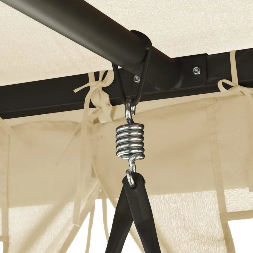 VidaXL Schommelbank Met Prieel Converteerbaar Crèmewit 2 VidaXL Schommelbank Met Prieel Converteerbaar Crèmewit - Afbeelding 2