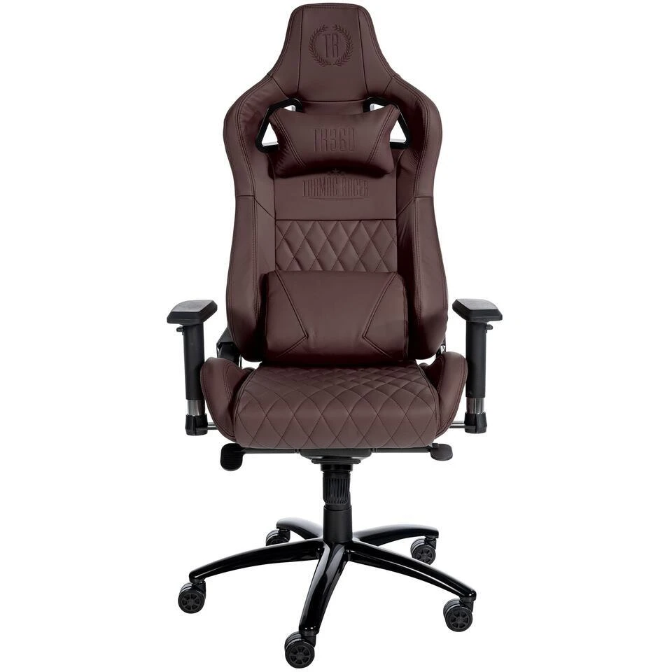 CLP Bureaustoel Keren Zwart Frame - Echt Leer - Bruin 3 CLP Bureaustoel Keren Zwart Frame - Echt Leer - Bruin - Afbeelding 3