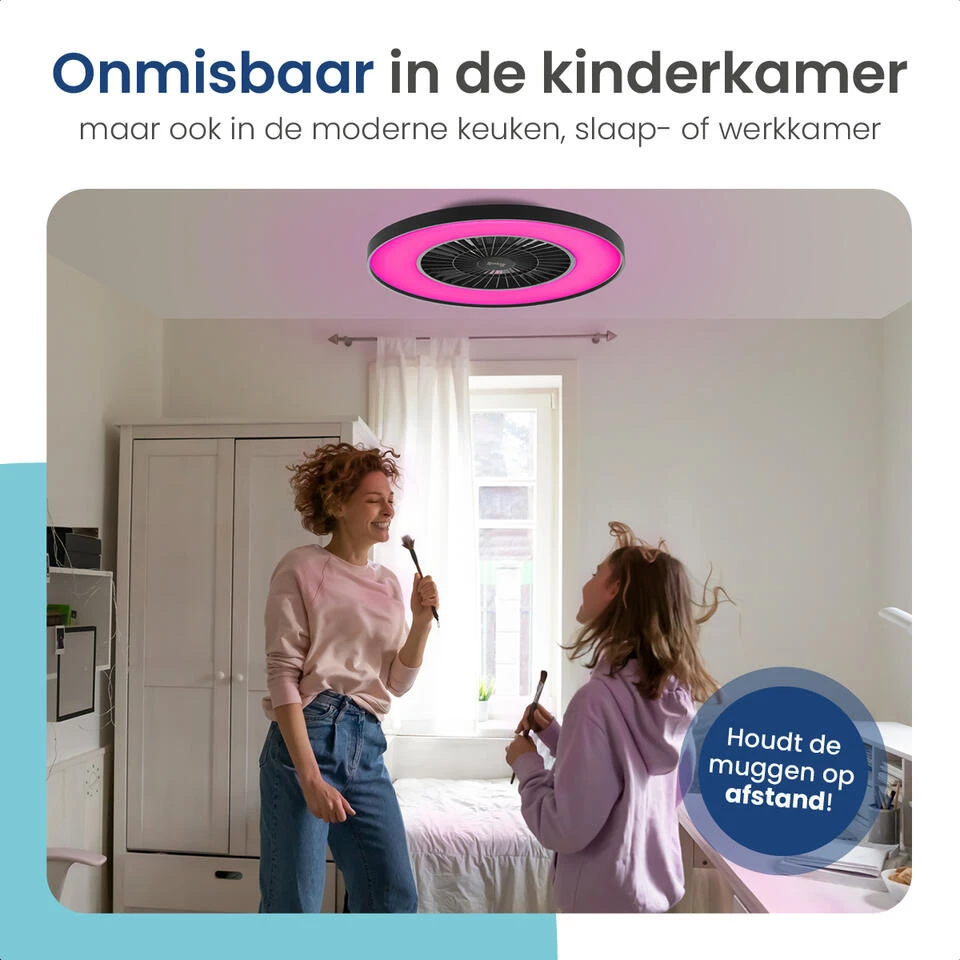 Gologi Plafondventilator Met Verlichting - Ø60 Cm - LED RGBW - 6 Standen 6 Gologi Plafondventilator Met Verlichting - Ø60 Cm - LED RGBW - 6 Standen - Afbeelding 6