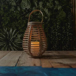 Home Deco Factory Zonnelantaarn Tafellamp - Solar -rotan - 26,5 Cm -kaarseffect -Leenbakker Winkel 2d62d280024f4ce6a465f5cdb5a0984d