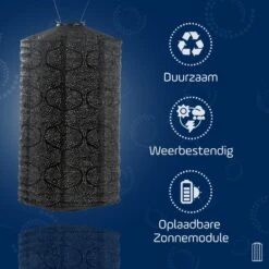 LUMIZ Solar Lampion Mosaic Cylinder - 28 Cm - Taupe -Leenbakker Winkel 2d92b0ada86946d6ae956e4861df2ce7