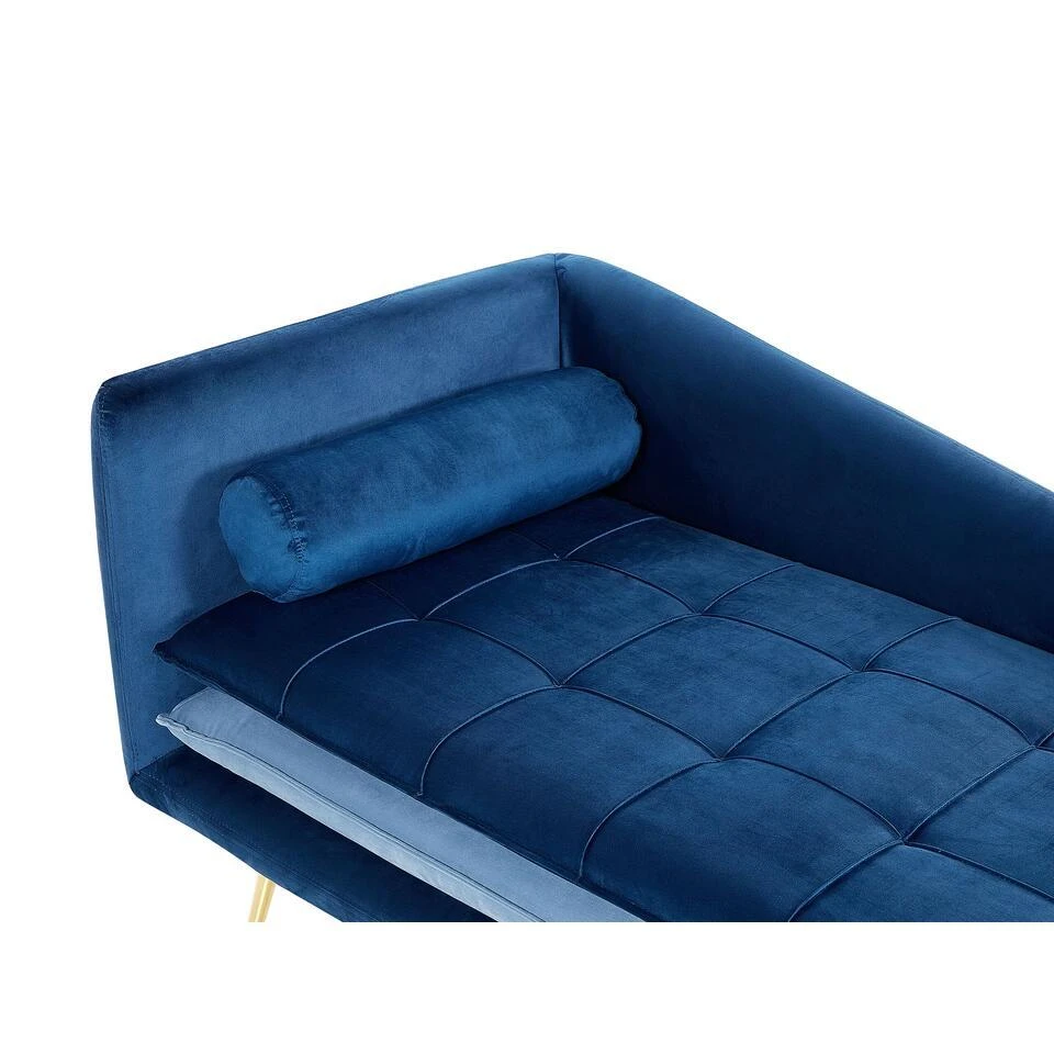 GONESSE - Chaise Longue - Blauw - Fluweel 6 GONESSE - Chaise Longue - Blauw - Fluweel - Afbeelding 6