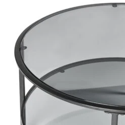 TELLAKA - Salontafel - Zwart - ø 80 Cm - Veiligheidsglas -Leenbakker Winkel 2fa736c836874686bd329fba702b61f8