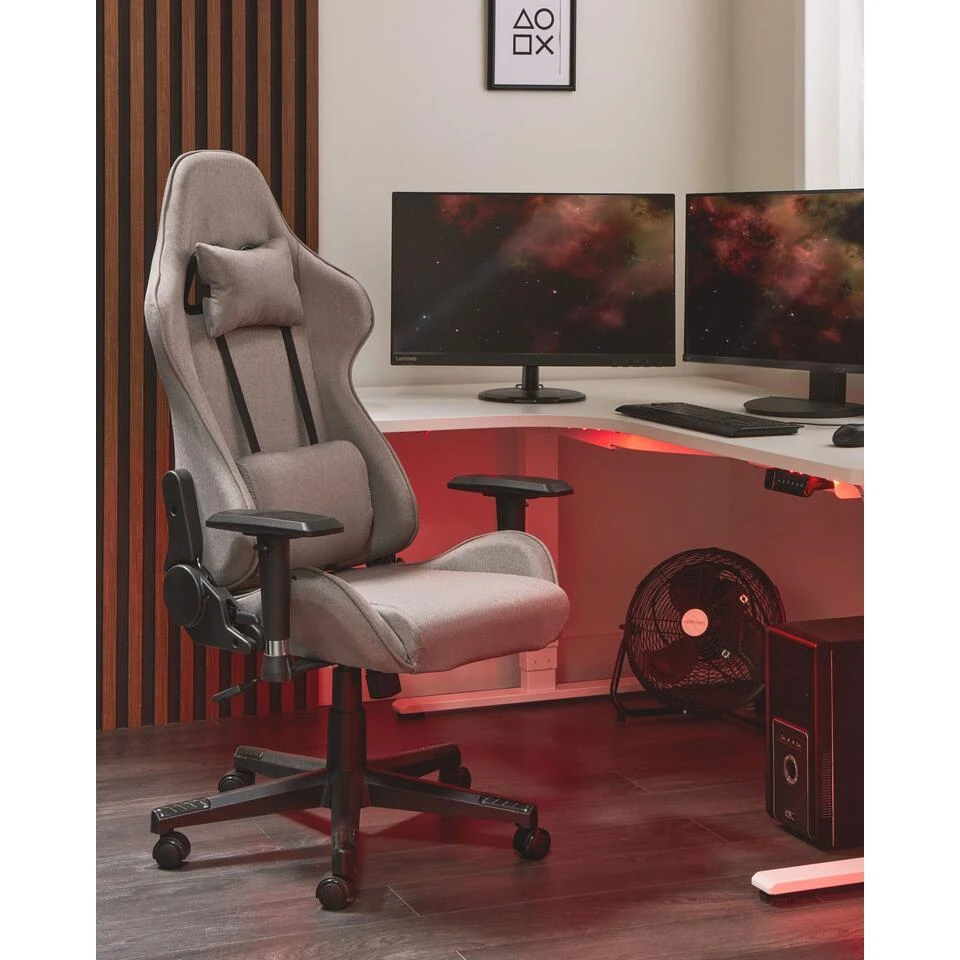 WARRIOR - Gamestoel - Beige - Polyester 2 WARRIOR - Gamestoel - Beige - Polyester - Afbeelding 2