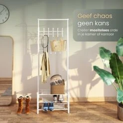 O'DADDY Staande Kapstok Met Schoenenrek - Zwart - 66x30x190 Cm -Leenbakker Winkel 3180b687be2f49d8a1bbb1dddfa56e6a