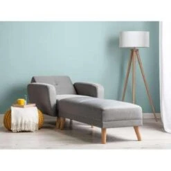 Beliani Ottomaan FLORLI - Grijs Polyester -Leenbakker Winkel 323f594cc015433291bee6fb3188f501