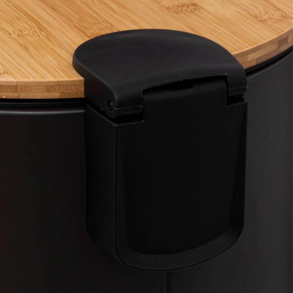 5Five Prullenbak/pedaalemmer Bamboe - Zwart - 30L - 38 X 29 X 60 Cm 4 5Five Prullenbak/pedaalemmer Bamboe - Zwart - 30L - 38 X 29 X 60 Cm - Afbeelding 4