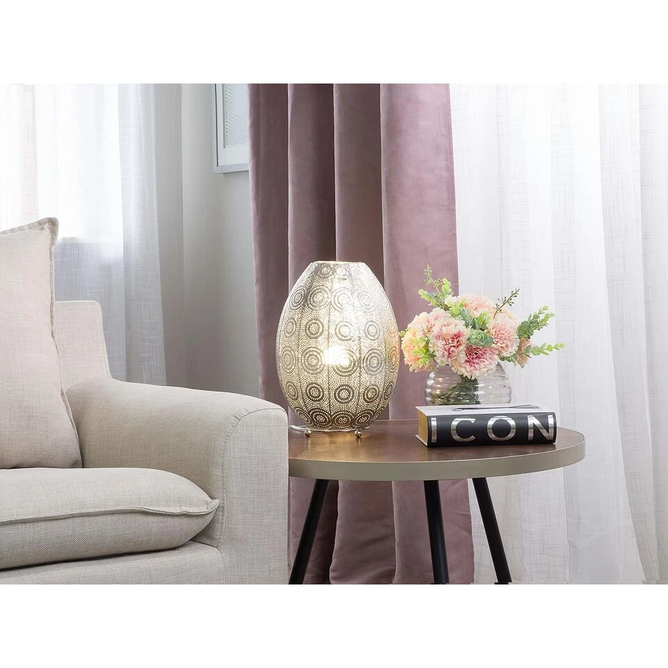 Beliani Tafellamp MARINGA - Zilver Metaal 2 Beliani Tafellamp MARINGA - Zilver Metaal - Afbeelding 2