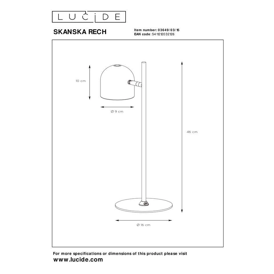 Lucide SKANSKA RECH Bureaulamp - Grijs Ijzer 7 Lucide SKANSKA RECH Bureaulamp - Grijs Ijzer - Afbeelding 7