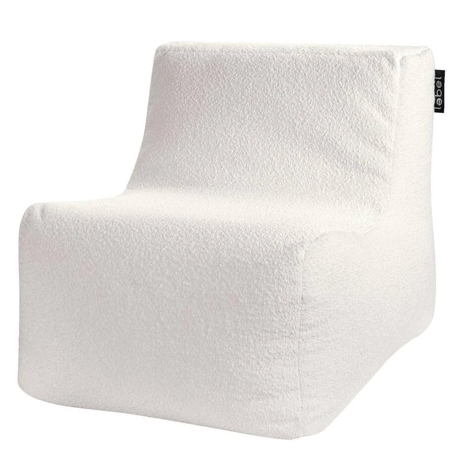 Loungestoel Bouclé - Off White - 80x60x65 Cm 1 Loungestoel Bouclé - Off White - 80x60x65 Cm
