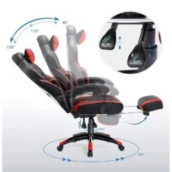 Luxe Gamestoel - Met Hoofdkussen - Kunstleer - Zwart & Rood 9 Luxe Gamestoel - Met Hoofdkussen - Kunstleer - Zwart & Rood -Leenbakker Winkel 362bcc69b73742d0a8a6fc40845d593d