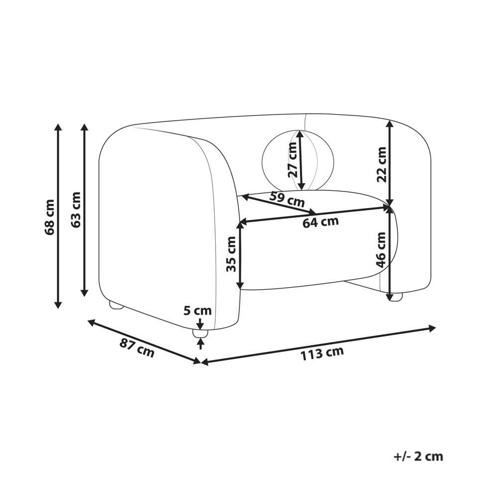 LEIREN - Fauteuil - Taupe - Polyester 4 LEIREN - Fauteuil - Taupe - Polyester - Afbeelding 4
