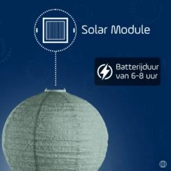 LUMIZ Solar Lampion Tigres Rond - 40 Cm - Sage Green -Leenbakker Winkel 3778492a92a24e7bbeb57d3dfa2027d4