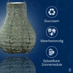 LUMIZ Solar Lampion Topaze Bulb - 16 Cm - Sage Groen -Leenbakker Winkel 39e38e68f74e4d40a2ae83cf934d8151